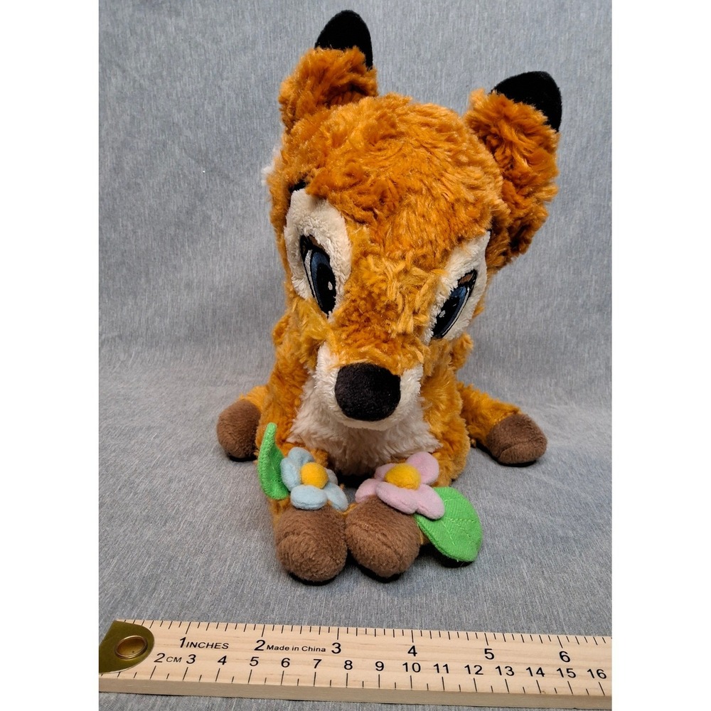 DISNEY WORLD Vintage 90's RARE Plush Bambi Handbag Purse With Flowers, zipper - Picture 9 of 10